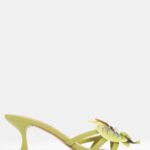 Mules με Διακοσμητικό Λουλούδι & Πέρλα - Λαχανί