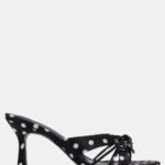 Mules με Διακοσμητικό Φιόγκο - Άσπρο+Μαύρο