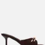 Mules με Μεταλλική Λεπτομέρεια - Καφέ Σκούρο