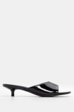 Mules με Φαρδιά Φάσα - Μαύρο-Λουστρίνι
