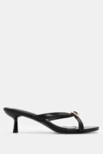 Mules με Χιαστί Λουράκια & Μεταλλική Λεπτομέρεια - Μαύρο