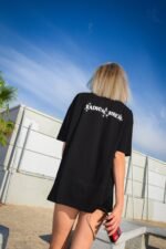 Crew neck  Drop shoulders  Radical siren print  Oversized fit  100% organic cotton 