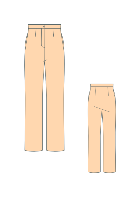 Technical Sketch CLASSIC STRAIGHT PANTS PLUS SIZE