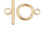 Gold plated 18K toggle clasp set made of stainless steel 304, bar and ring, 5-piece jewelry findings.