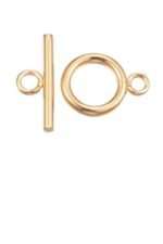 Gold plated 18K toggle clasp set made of stainless steel 304, bar and ring, 5-piece jewelry findings.