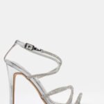 Πέδιλα Μυτερά με Strass - Ασημί