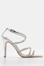 Πέδιλα Μυτερά με Strass - Ασημί