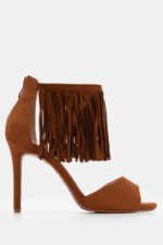 Πέδιλα με Διακοσμητικά Κρόσσια - Κάμελ