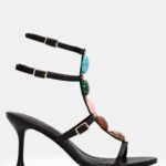 Πέδιλα με Διακοσμητικές Πέτρες - Μαύρο