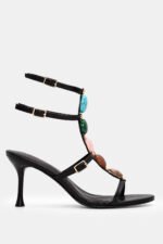 Πέδιλα με Διακοσμητικές Πέτρες - Μαύρο