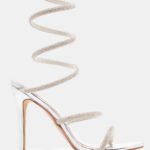 Πέδιλα με Περιστρεφόμενο Λουράκι & Strass - Ασημί