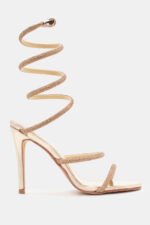 Πέδιλα με Περιστρεφόμενο Λουράκι & Strass - Χρυσό