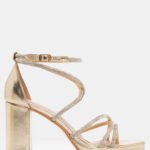 Πέδιλα με Πολλαπλά Λουράκια από Strass - Χρυσό