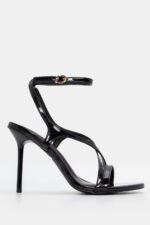 Πέδιλα με Χιαστί Λουράκια & Μπαρέτα - Μαύρο