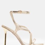 Πέδιλα με Χιαστί Λουράκια & Μπαρέτα - Χρυσό