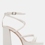 Πέδιλα με Χιαστί Λουράκια & Φιάπα - Λευκό