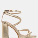 Πέδιλα με Χιαστί Λουράκια & Φιάπα - Χρυσό