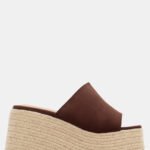 Πλατφόρμες Εσπαντρίγιες με Φαρδιά Φάσα - Καφέ Σκούρο