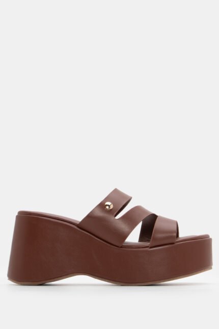 Πλατφόρμες με Ανοίγματα στο Πλάι & Λάστιχο - Καφέ