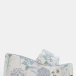 Πλατφόρμες με Πολύχρωμα Λουλούδια - Γαλάζιο