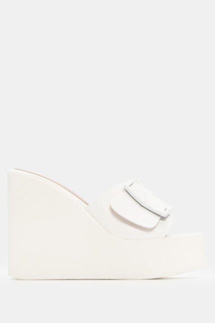 Πλατφόρμες με Φαρδιά Φάσα & Τόκα - Λευκό