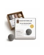 DIY jewelry kit beaded ball with preciosa seed beads black white pink beginner kit
