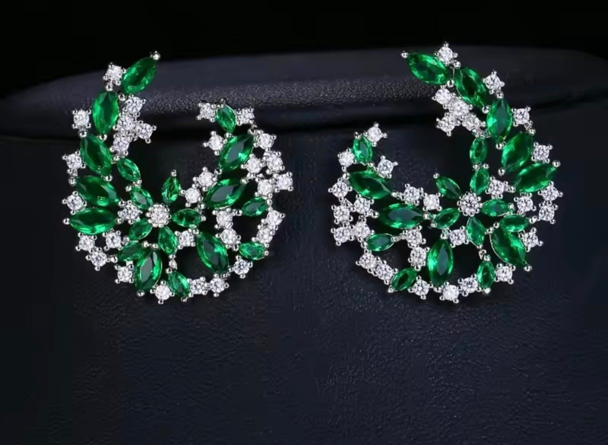 IMG_20260306_002346 ''NORY'' Πολυτελή νυφικά σκουλαρίκια με κρύσταλλα ζιργκόν - Image 1