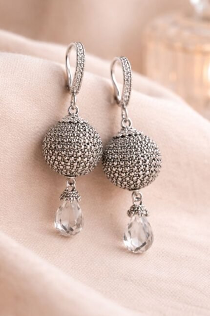 handmade beaded ball earrings with seed beads elegant jewelry
