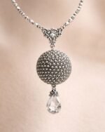 elegant beaded ball pendant necklace handmade jewelry design