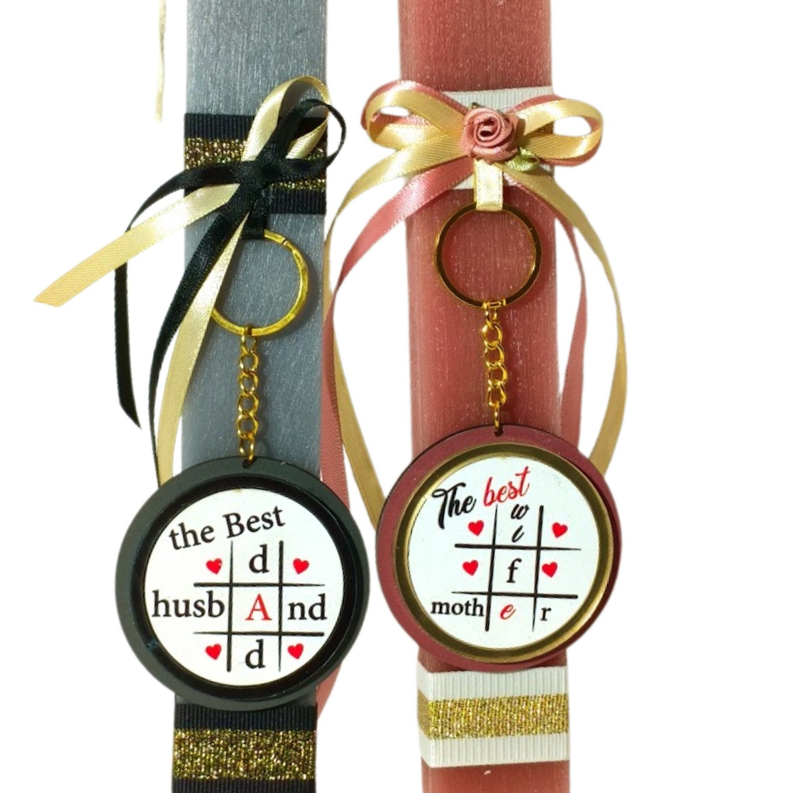 best husmand -dad & wif-mum (1) Λαμπάδες για ζευγάρι – Best Mum & Best Dad - Image 1