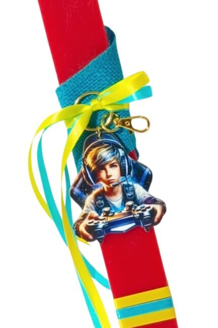 Πασχαλινή λαμπάδα κόκκινη game boy