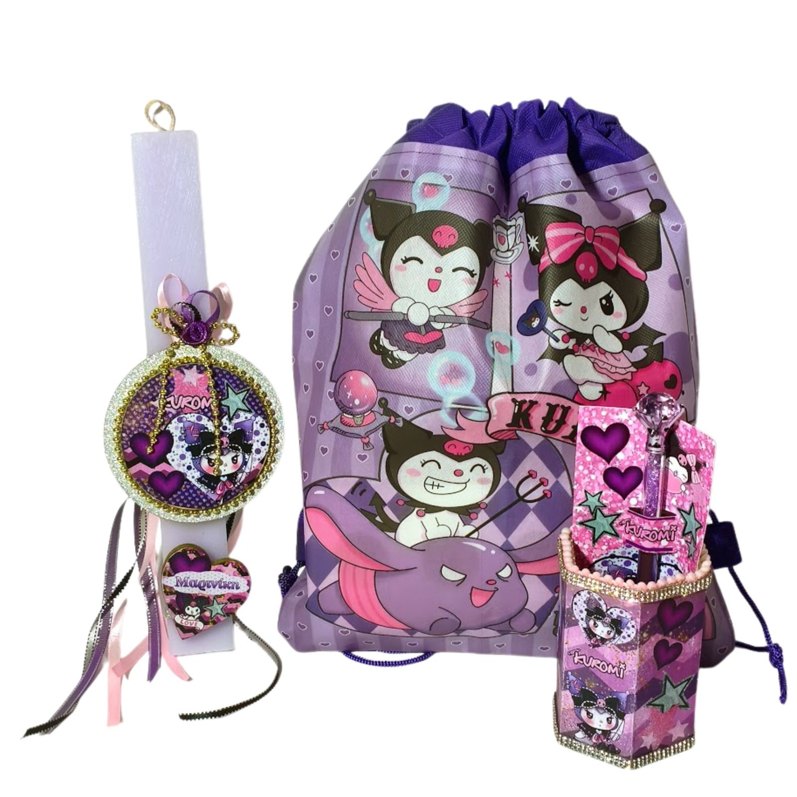 kuromi (2) Πασχαλινή λαμπάδα σετ Kuromi με όνομα - Image 1