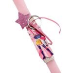 Λαμπάδα πλακέ ροζ με μπρελόκ MIRA- K POP HUNTRIX με όνομα ( 30 εκ.) - Image 2