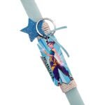 Λαμπάδα πλακέ βεραμάν με μπρελόκ ZOE- K POP HUNTRIX με όνομα ( 30 εκ.) - Image 2