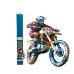Πασχαλινή λαμπάδα motocross με μπρελόκ και πλάτη - Image 6
