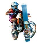 Πασχαλινή λαμπάδα motocross με μπρελόκ και πλάτη