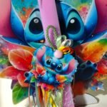 Λαμπάδα Stitch με ξύλινο μαγνητάκι - διακοσμητικό και πλάτη με βάση - Image 2