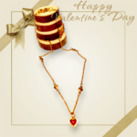 Χειροποίητο ατσάλινο κολιέ με καρδιές και μενταγιόν κόκκινη καρδιά - Image 5