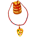 Χειροποιητο κολιε <> με κρυσταλλικες χαντρες και μενταγιον καρδια απο πολυμερη πηλο - Image 3