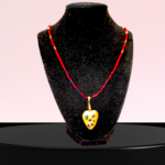 Χειροποιητο κολιε <> με κρυσταλλικες χαντρες και μενταγιον καρδια απο πολυμερη πηλο - Image 2