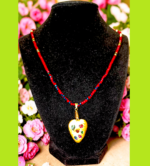 Χειροποιητο κολιε <> με κρυσταλλικες χαντρες και μενταγιον καρδια απο πολυμερη πηλο - Image 7