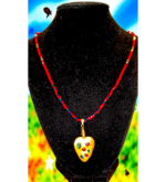 Χειροποιητο κολιε <> με κρυσταλλικες χαντρες και μενταγιον καρδια απο πολυμερη πηλο - Image 4