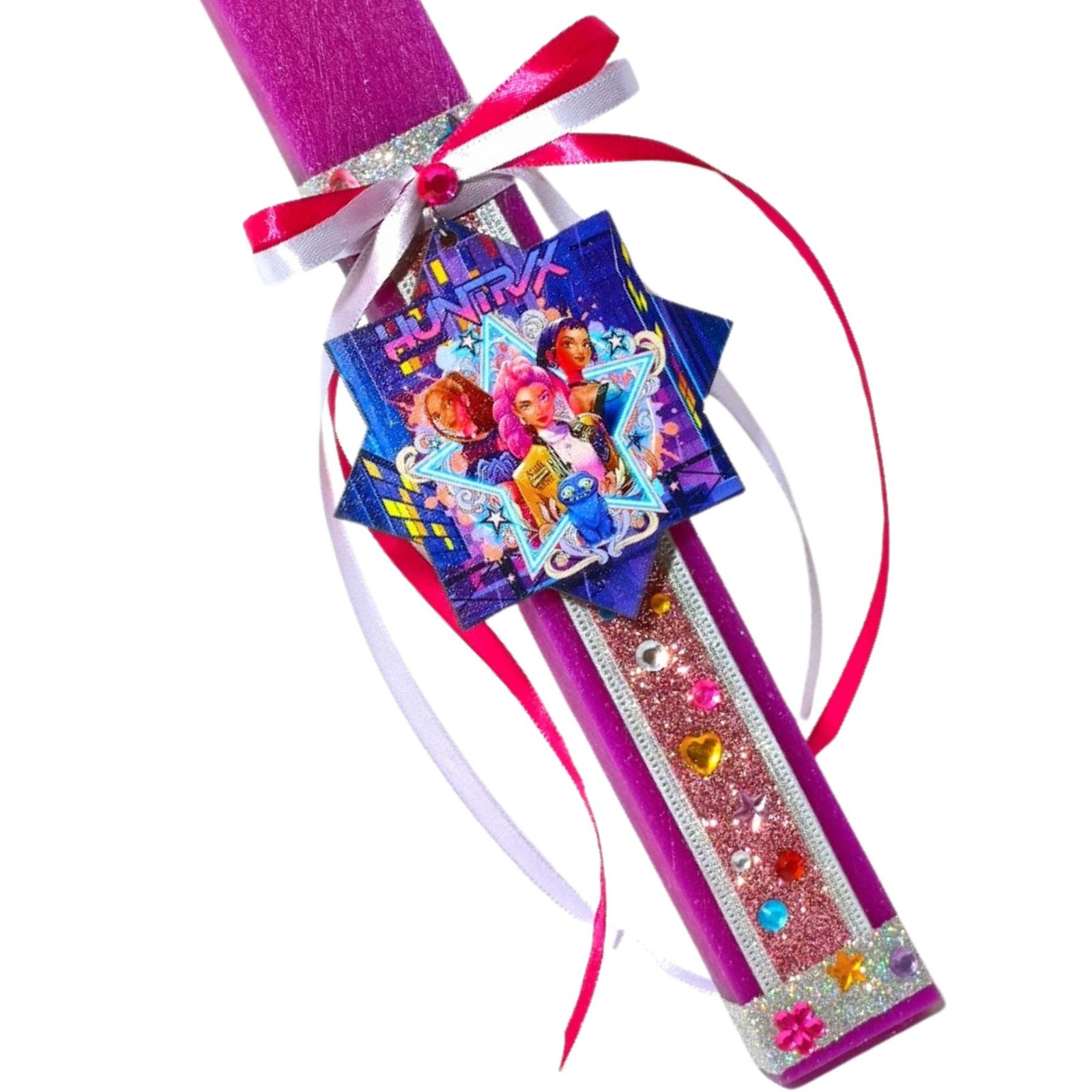 λαμπάδα k-pop huntrix (1) Λαμπάδα K-Pop με μπρελόκ - Image 1