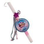 Λαμπάδα πλακέ λευκή με κρεμαστό στοιχείο K POP HUNTRIX και όνομα ( 30 εκ.)