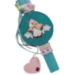 Λαμπάδα πλακέ βεραμαν με κρεμαστό διακοσμητικό με μονόκερο και όνομα ( 30 χ 3 εκ.) - Image 2