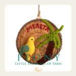 Χειροποίητα διακοσμητικό καδρακι με πλεκτο παπαγαλακι