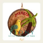 Χειροποίητο προσωποποιημενο διακοσμητικό καδρακι με πλεκτο παπαγαλακι