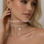 " Silvia " τσόκερ ασημένιο με κρύσταλλο