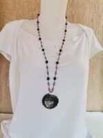 Ροζάριο με Μπλε Χρυσόλιθο, Λιλά Jade και Μοτίφ - Image 3