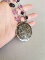 Ροζάριο με Μπλε Χρυσόλιθο, Λιλά Jade και Μοτίφ - Image 2